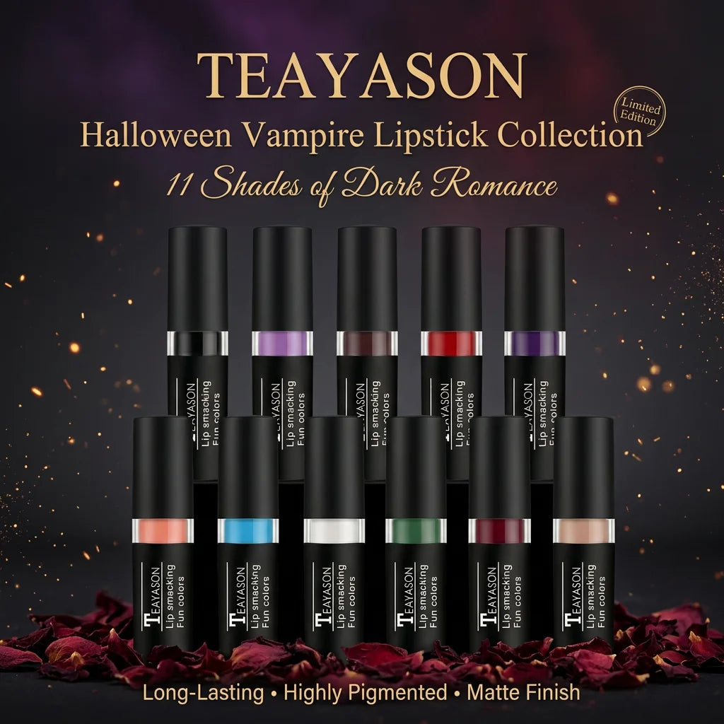 Punk 11-Color Waterproof Lipstick Set – Matte & Gloss Body Paint