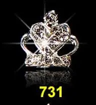 3D Crown Nail Charms – Crystal Rhinestone Jewelry 10pcs Nail Art Charms PRIMED 731-10pcs