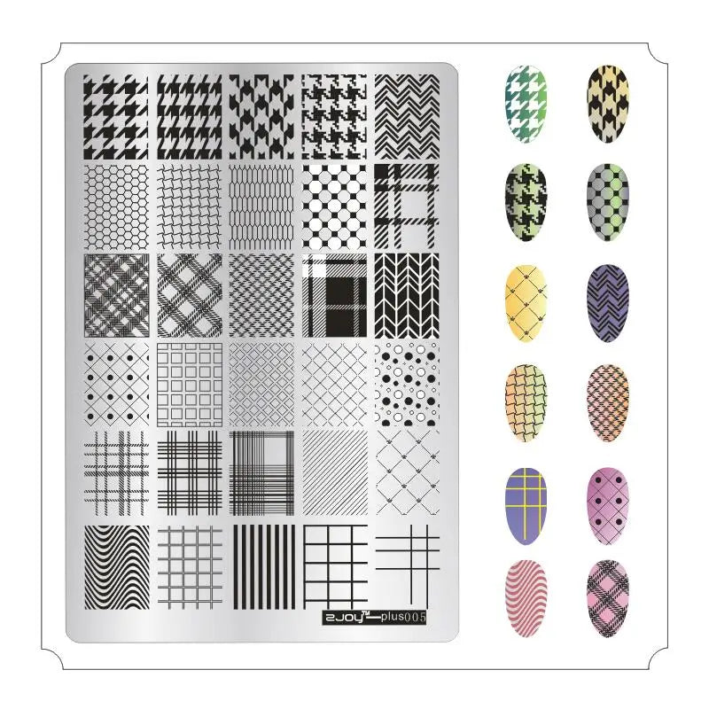 MAFANAILS Big Nail Stamping Plates – Flower & Geometric DIY Nail Stamping Plate PRIMED PLUS5