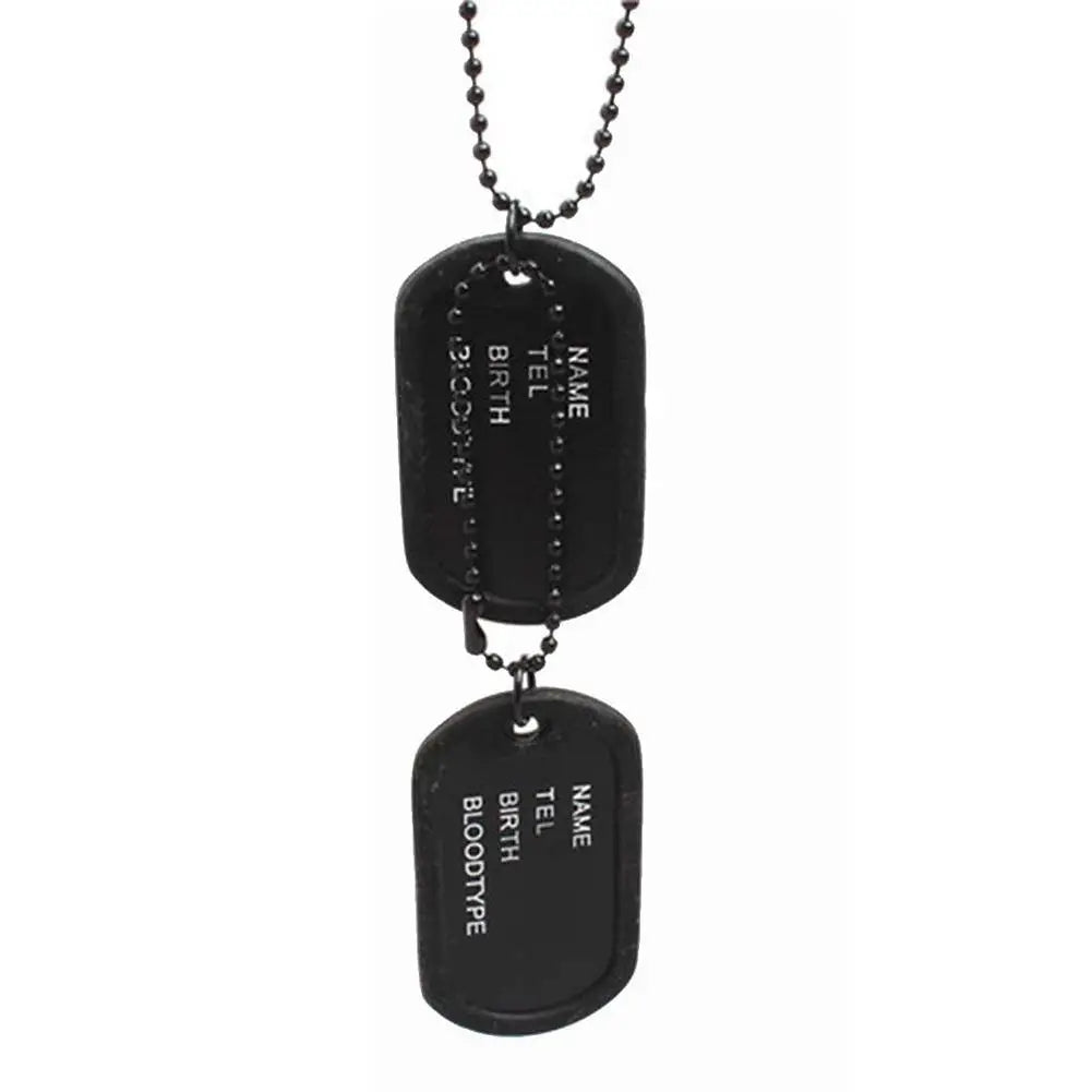 Military Double Dog Tag Necklace – Black Stainless Steel Chain Dog Tag Necklace PRIMED China Mainland