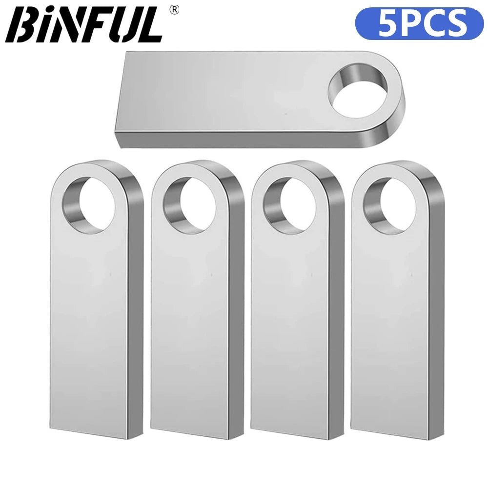 5-Pack Waterproof Metal USB Flash Drives 1GB–64GB | BiNFUL USB Flash Drive PRIMED