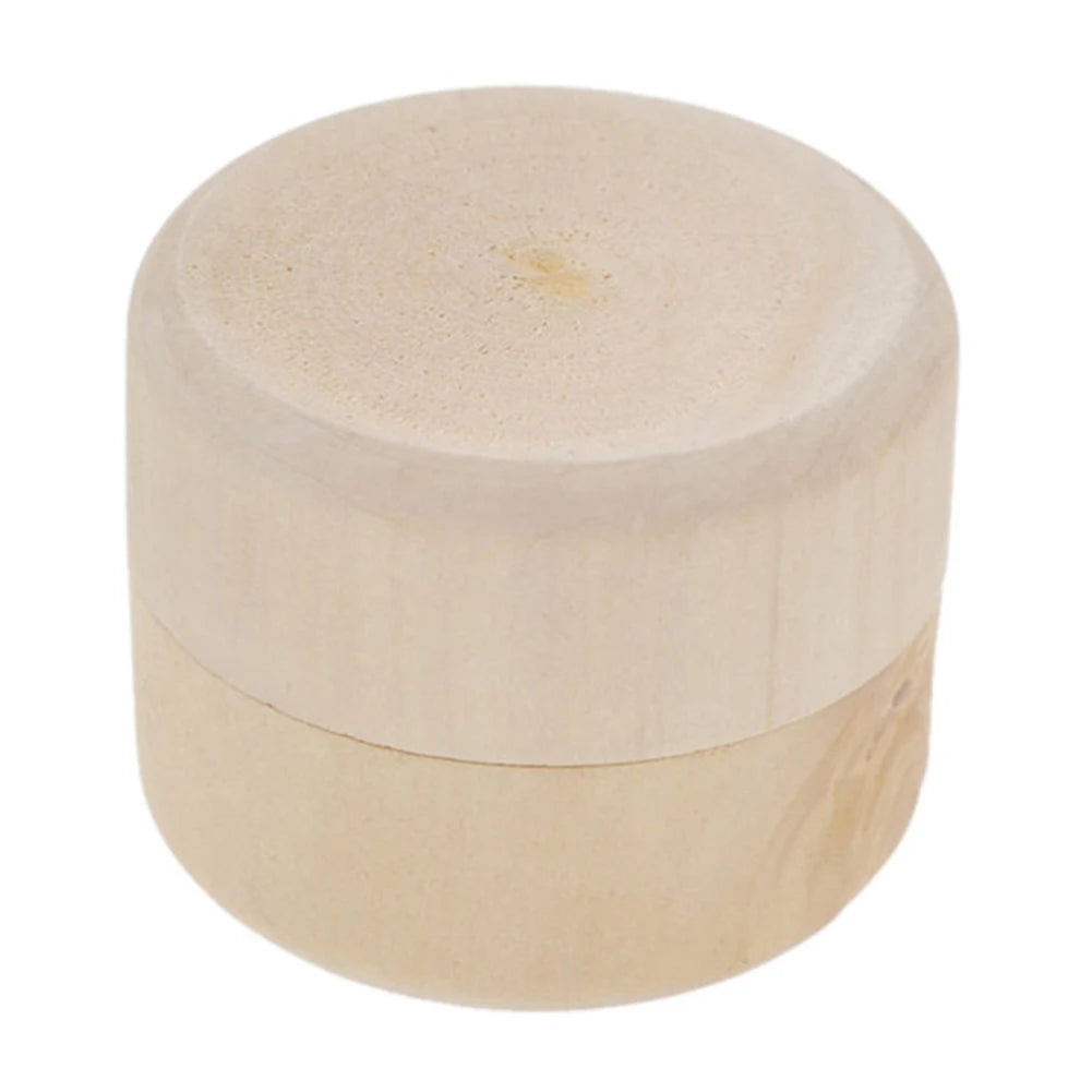 Mini Round Pine Wood Jewelry Gift Box – Ring & Trinket Case Wooden Gift Box PRIMED