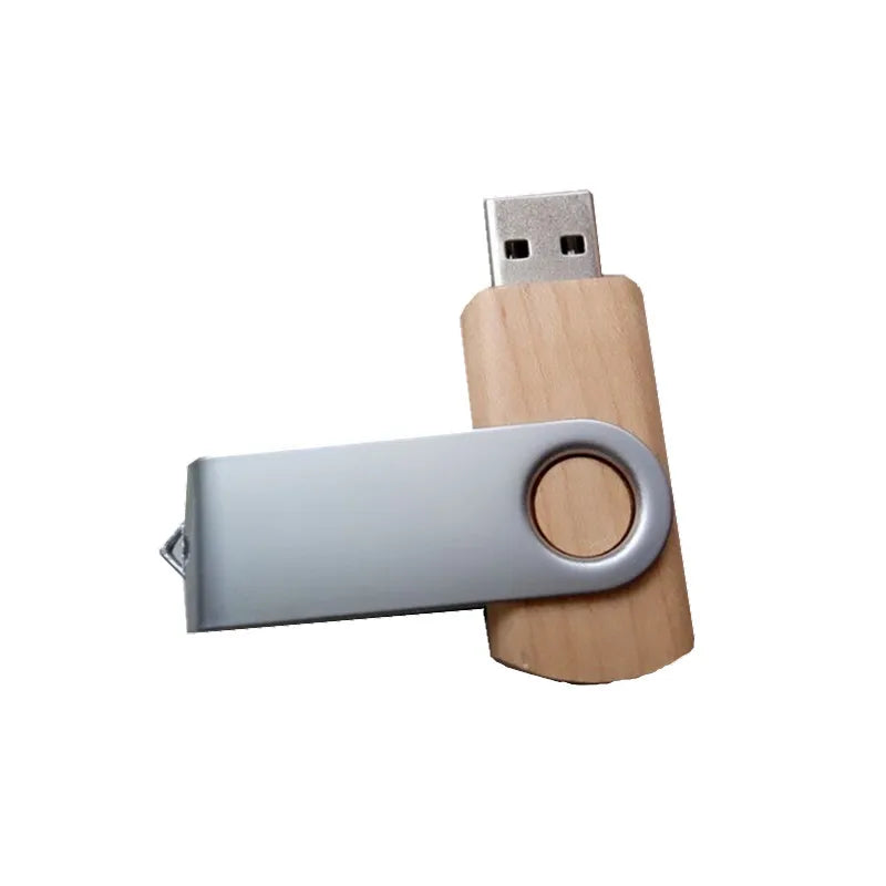 10-Pack Custom Logo Wood & Metal USB Flash Drives 16–128GB USB Flash Drive PRIMED