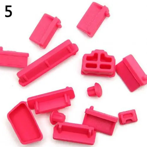 13-Piece Universal Laptop Silicone Dust Plug Port Cover Set Laptop Port Covers PRIMED Rose Red