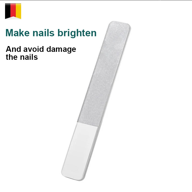 Nano Glass Nail File – Professional Polishing Manicure Tool Nail File & Buffer PRIMED Light Grey