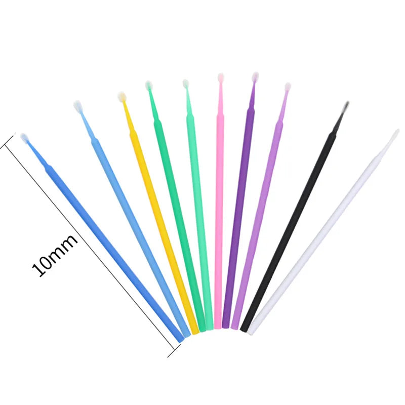 Micro Disposable Eyelash Applicator Brushes – 50/100 Pack Makeup Applicator Brushes PRIMED