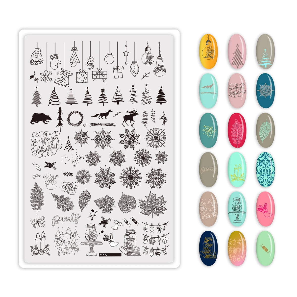 MAFANAILS Big Nail Stamping Plates – Flower & Geometric DIY Nail Stamping Plate PRIMED PLUS69