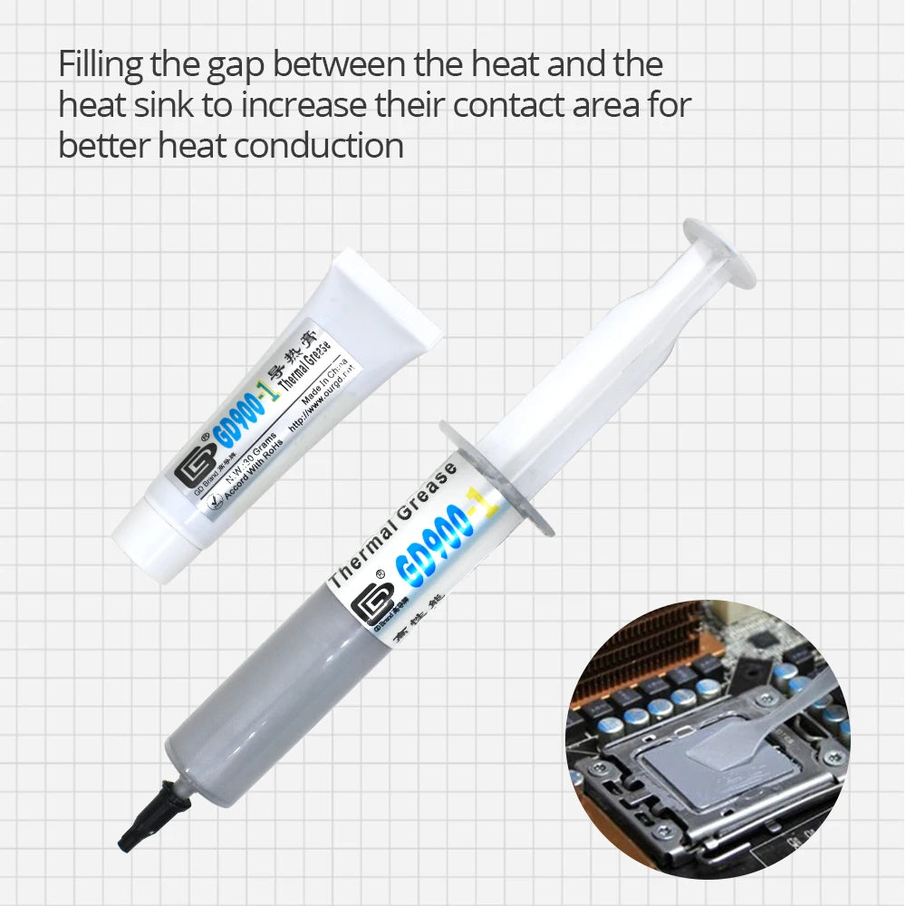 TISHRIC GD900-1 Thermal Paste CPU GPU Heatsink 1–30g Thermal Paste PRIMED