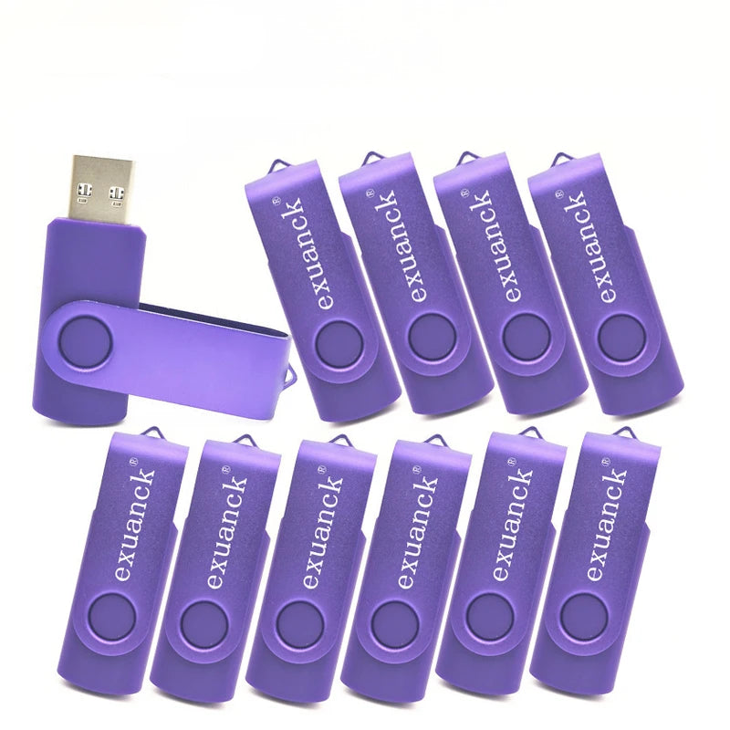10-Pack Custom Logo Metal Swivel USB Flash Drive 16–128GB USB Flash Drive PRIMED Purple-J1 USB 3.0-128GB