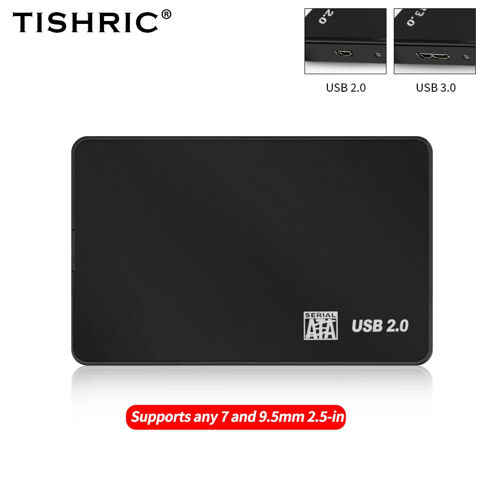 TISHRIC 2.5" HDD Enclosure SATA to USB 3.0 – Up to 8TB HDD Enclosure PRIMED