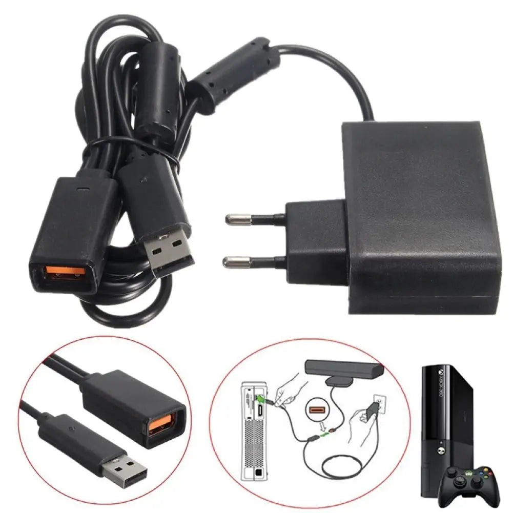 USB Power Supply Charger Adapter for Xbox 360 Kinect Sensor Gaming Power Adapter PRIMED