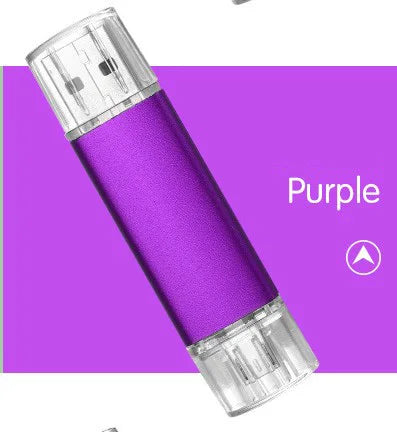 10-Pack OTG USB 2.0 Flash Drives 2-in-1 | Free Custom Logo OTG USB Flash Drive PRIMED Purple-10PCS 64GB China Mainland