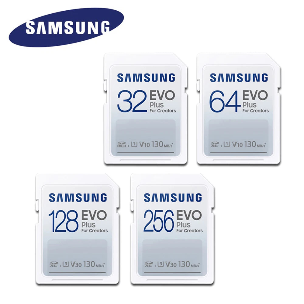 Samsung EVO Plus SD Card 32GB–256GB | Up to 130MB/s Flash Memory Card PRIMED