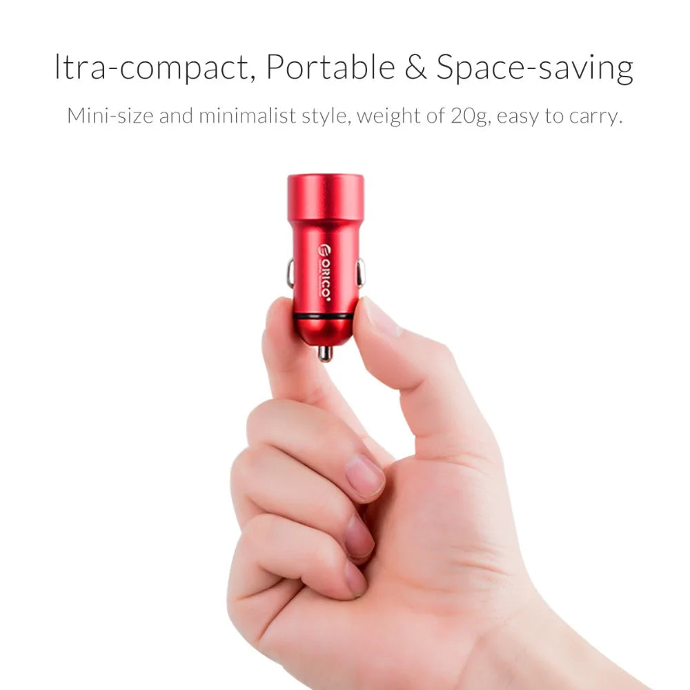 ORICO Dual USB Car Charger 12W 2-Port Cigarette Lighter Adapter USB Car Charger PRIMED