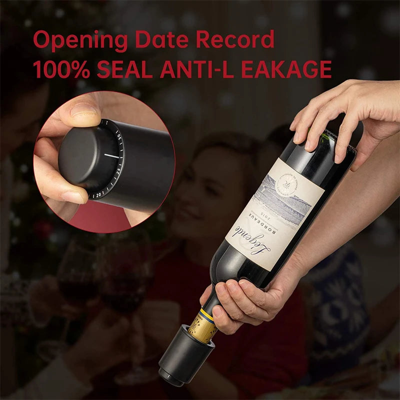 LMETJMA Vacuum Wine Bottle Stopper – Keep Wine Fresh 7 Days Wine Bottle Stopper PRIMED