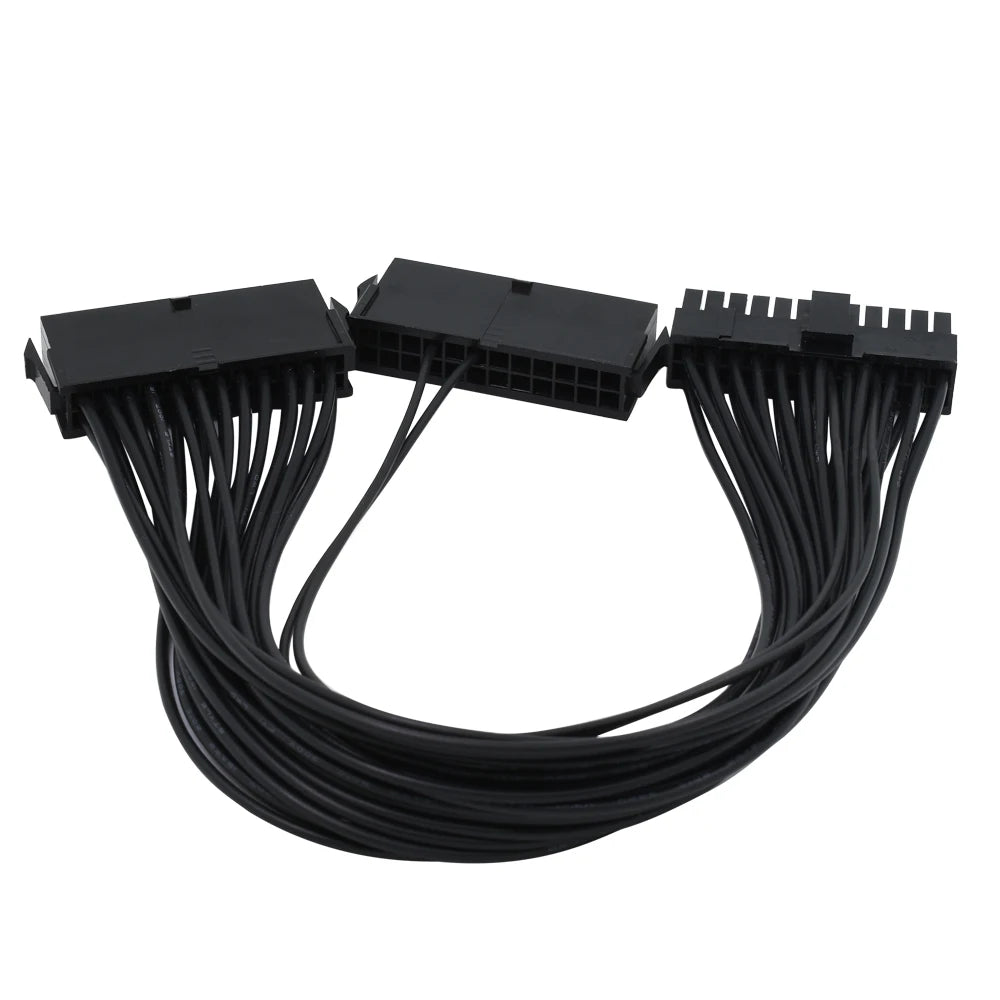 TISHRIC Dual PSU Sync Cable 20+4 24-Pin ATX Power Extension PSU Sync Extension Cable PRIMED