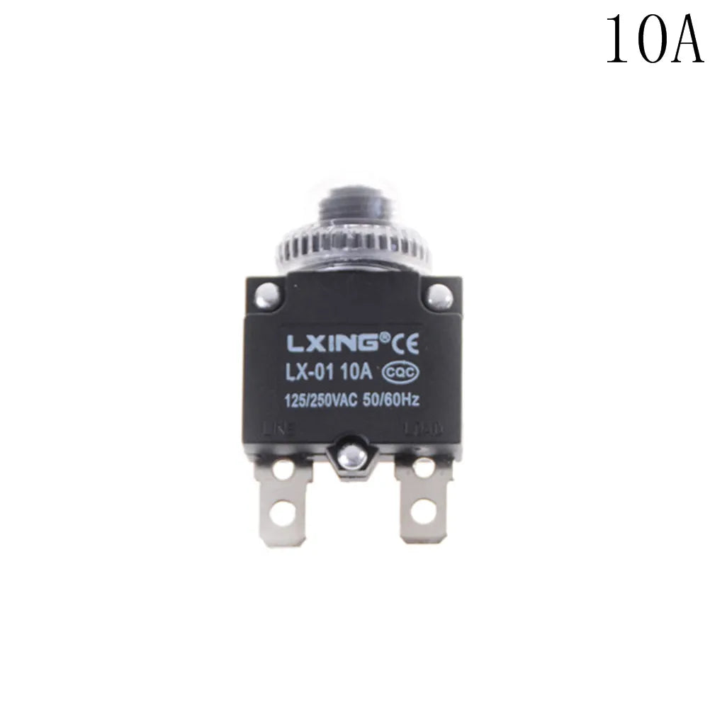 Thermal Circuit Breaker Overload Protector 5A–20A Push Button