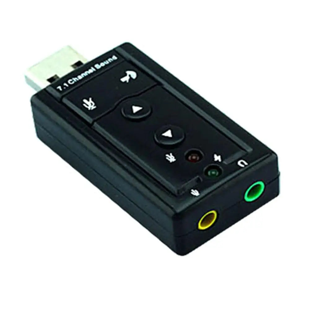 USB 2.0 External Sound Card – Virtual 7.1 Channel Adapter USB Sound Card PRIMED black