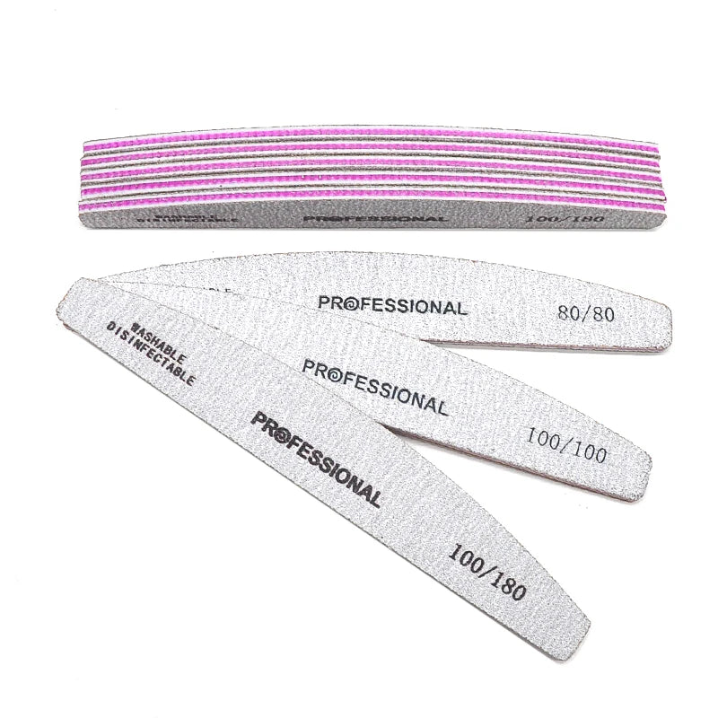JEARLYU Washable Nail Files 25/50 Pack – 100 to 180 Grit Nail Files Set PRIMED
