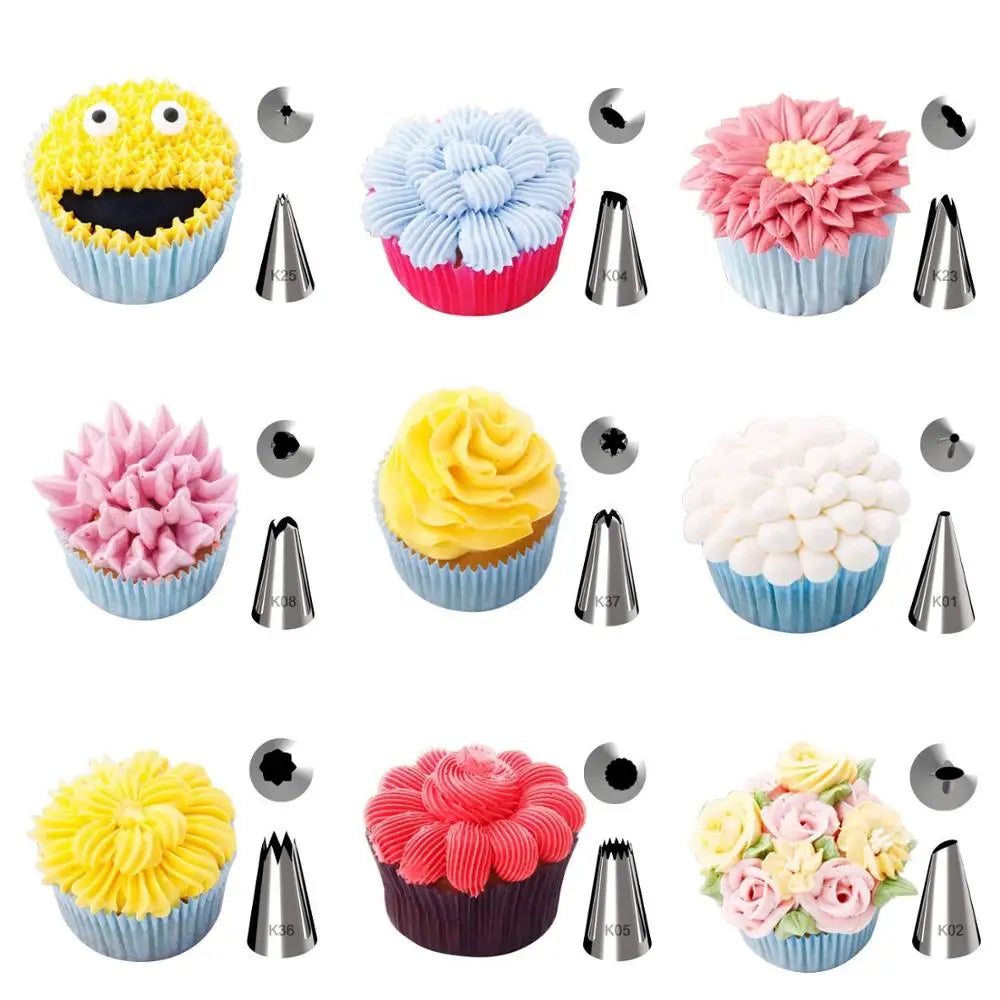 LMETJMA 42-Pc Cake Decorating Kit – 36 Piping Nozzles & Bags Cake Decorating Kit PRIMED