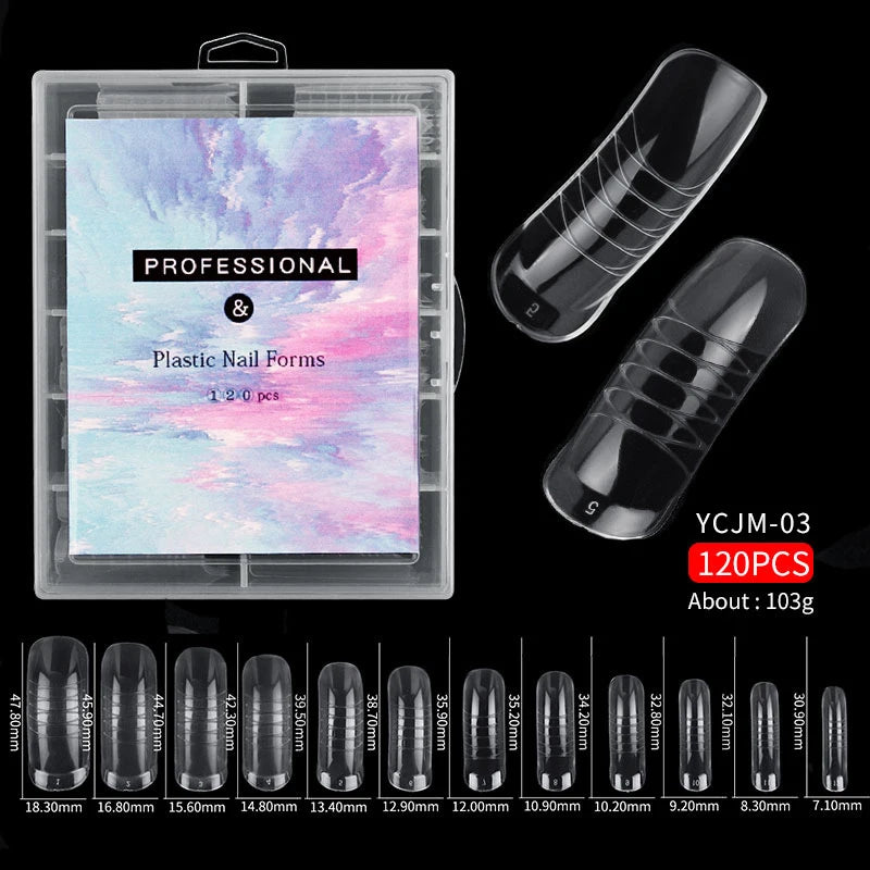 Nail Extension Forms – Quick Build Gel & Acrylic Molds 100–120 Pcs