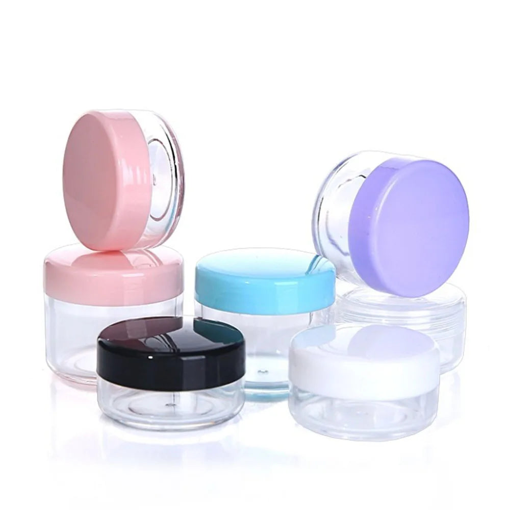Transparent Acrylic Cosmetic Jar – Travel Makeup & Nail Art Pot