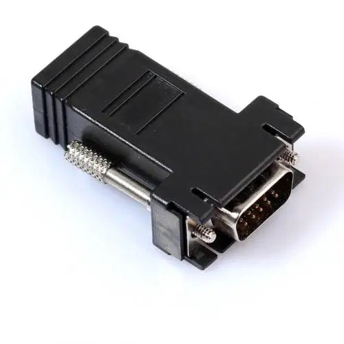 VGA to RJ45 Extender Adapter – CAT5/CAT6 Cable Kit VGA Cable Adapter PRIMED black