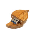 Wooden Leaf USB 3.0 Flash Drive 8GB–64GB | Custom Logo USB Flash Drive PRIMED 128 GB brown bomboo