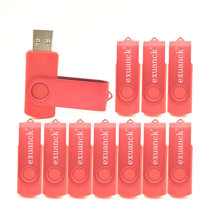 10-Pack USB Flash Drives 64MB–32GB Rectangle Pen Drives Red USB Flash Drive PRIMED red 4GB