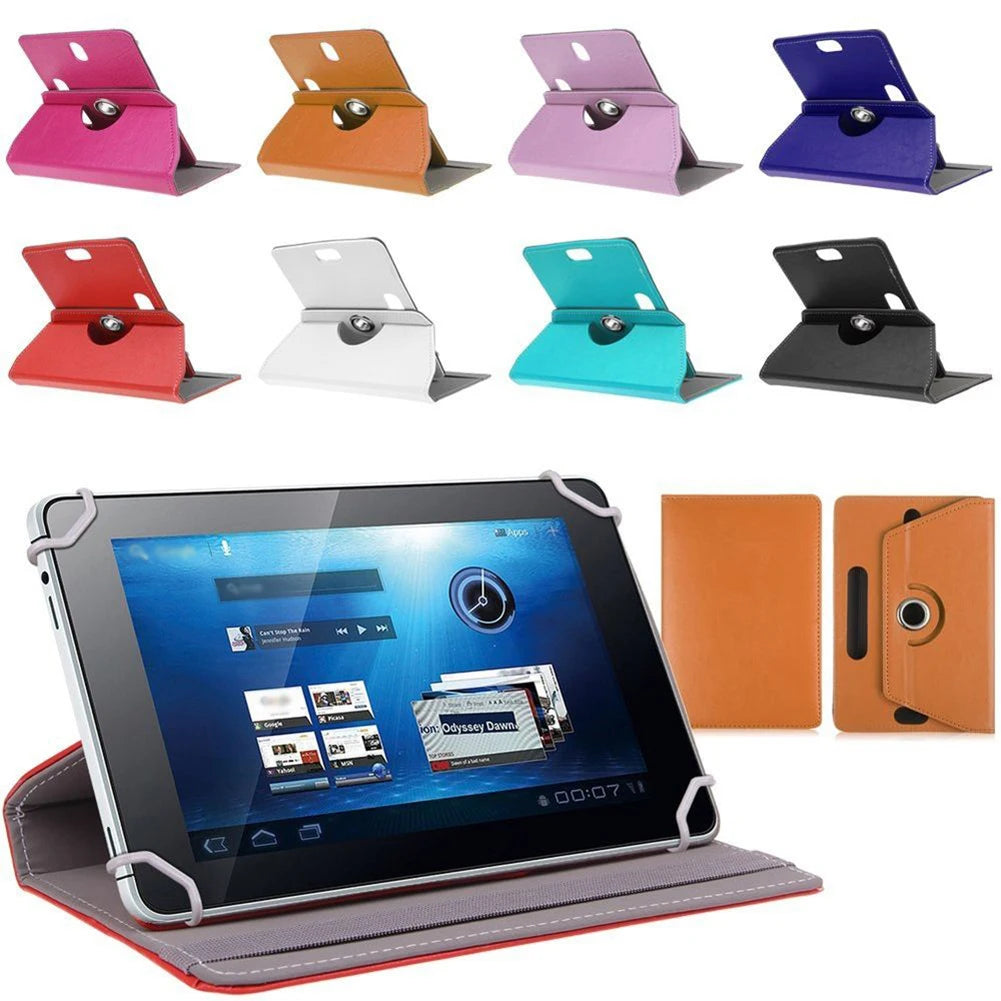 Universal 7–10" Faux Leather Tablet Case 360° Rotating Stand Tablet Case Cover PRIMED