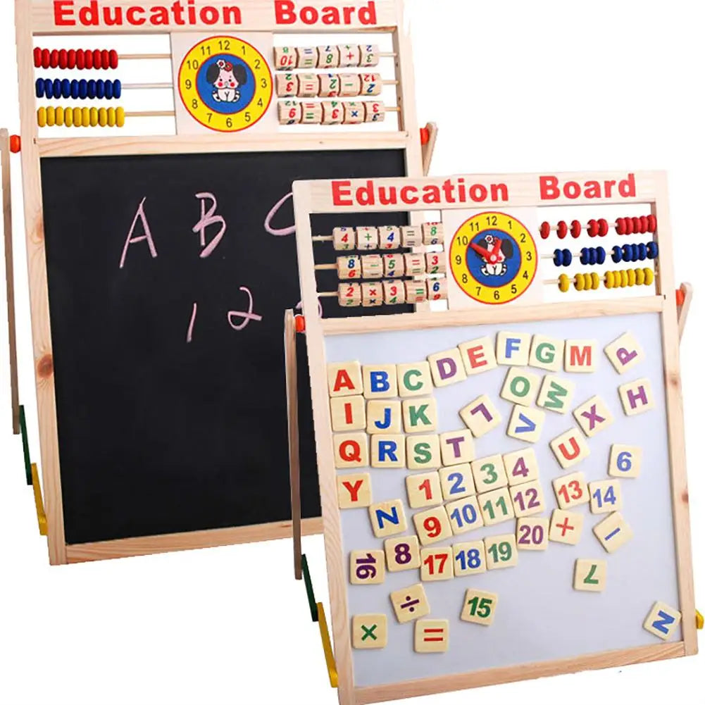 Kids Wooden Magnetic Blackboard Whiteboard & Abacus Toy Set Kids Learning Board PRIMED