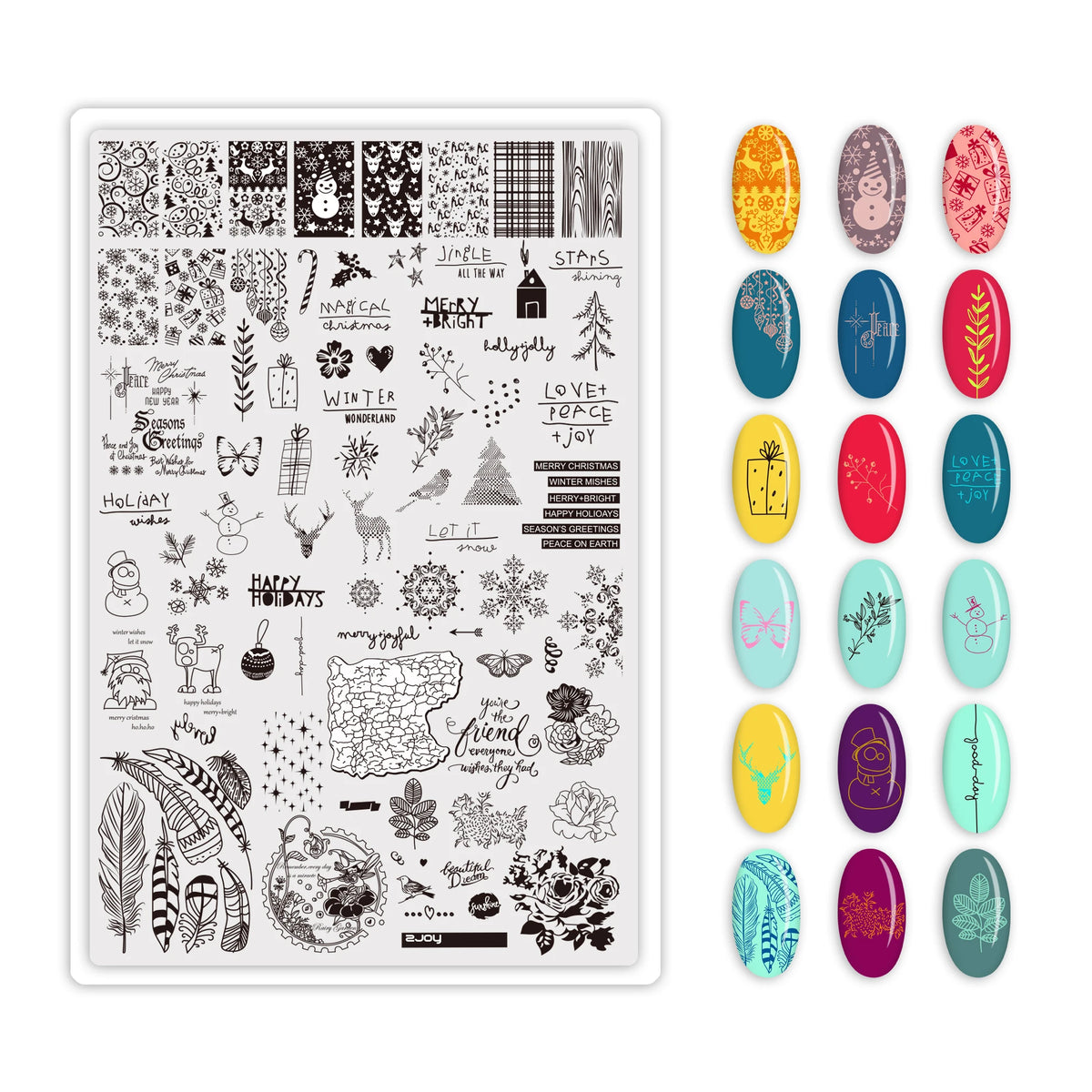 MAFANAILS Big Nail Stamping Plates – Flower & Geometric DIY Nail Stamping Plate PRIMED PLUS70