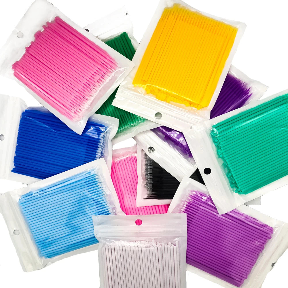 Micro Disposable Eyelash Applicator Brushes – 50/100 Pack Makeup Applicator Brushes PRIMED