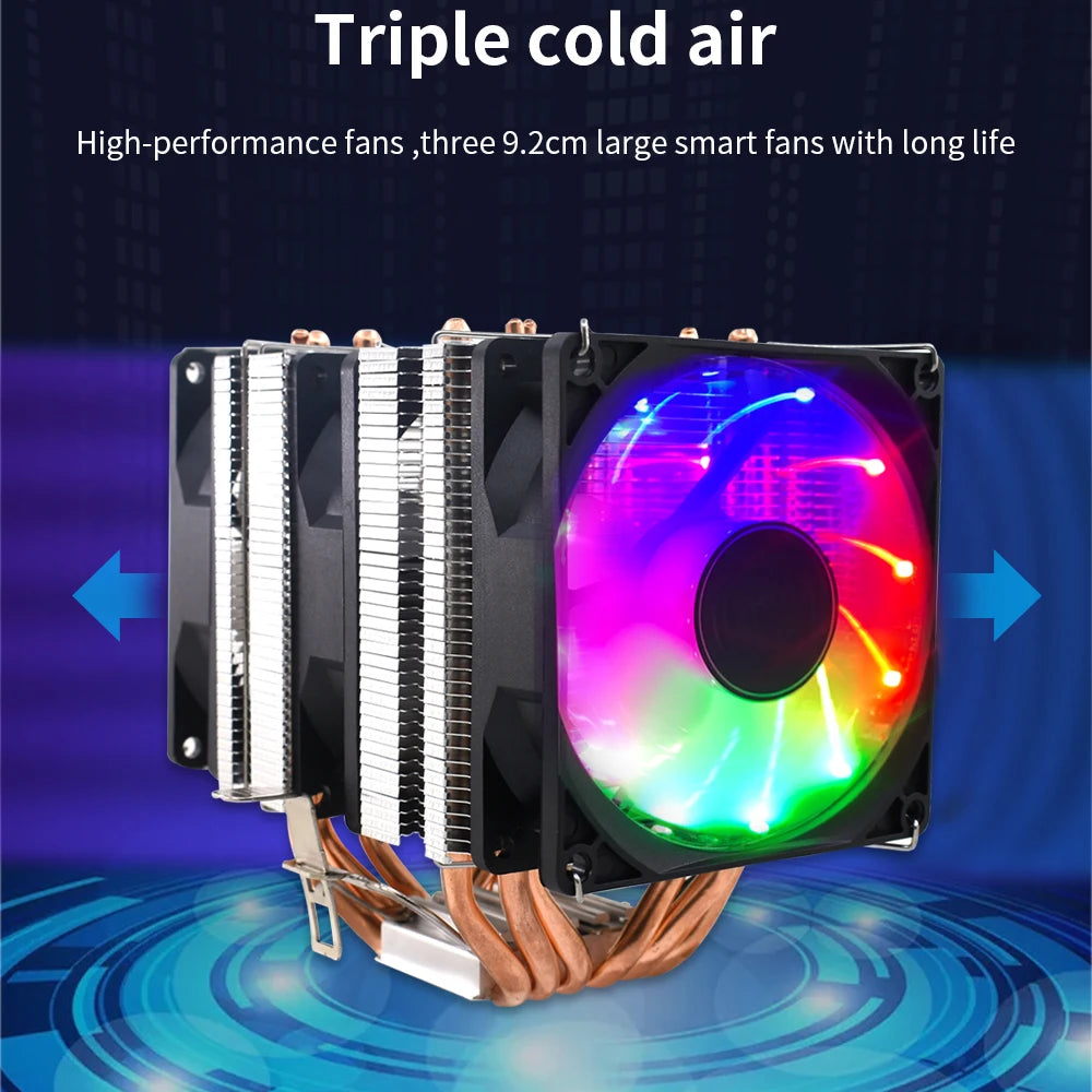 TISHRIC RGB CPU Air Cooler 4/6 Heat Pipes PWM Intel AMD CPU Air Cooler PRIMED