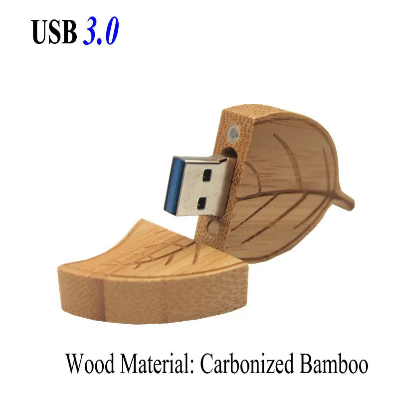 Wooden Leaf USB 3.0 Flash Drive 8GB–64GB | Custom Logo USB Flash Drive PRIMED