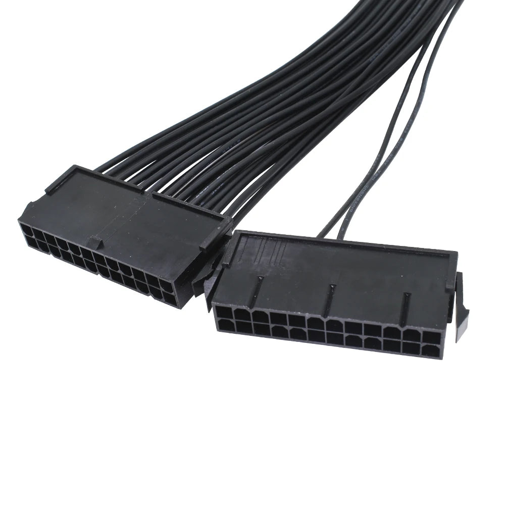 TISHRIC Dual PSU Sync Cable 20+4 24-Pin ATX Power Extension PSU Sync Extension Cable PRIMED
