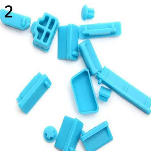 13-Piece Universal Laptop Silicone Dust Plug Port Cover Set Laptop Port Covers PRIMED Blue