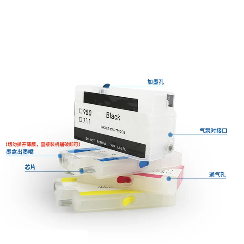 HP 950 951 Refillable Ink Cartridges – Officejet Pro 8600 Set Refillable Ink Cartridge PRIMED