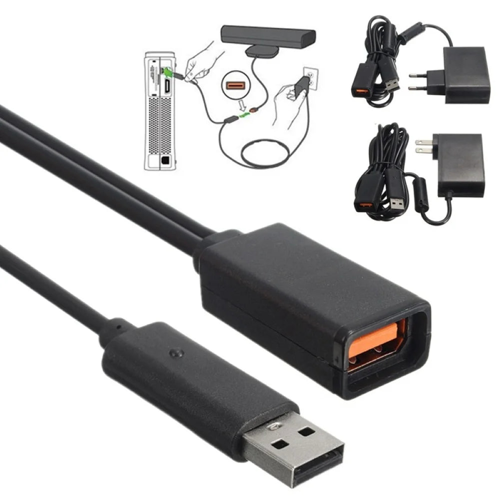 USB Power Supply Charger Adapter for Xbox 360 Kinect Sensor Gaming Power Adapter PRIMED