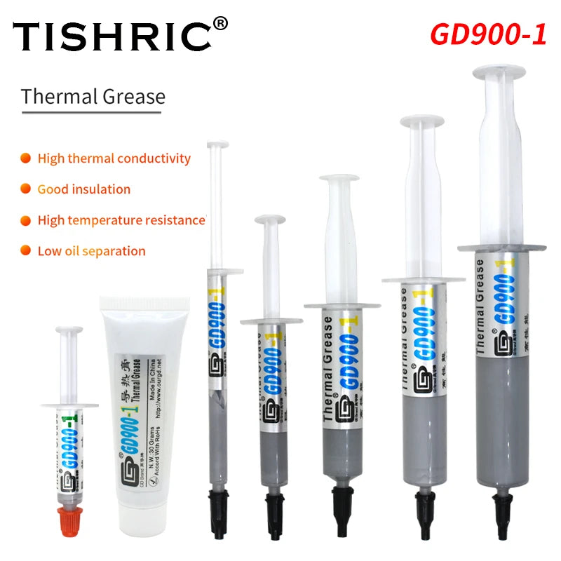 TISHRIC GD900-1 Thermal Paste CPU GPU Heatsink 1–30g Thermal Paste PRIMED