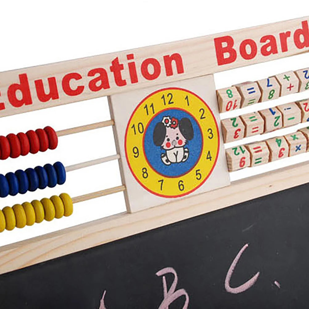 Kids Wooden Magnetic Blackboard Whiteboard & Abacus Toy Set Kids Learning Board PRIMED