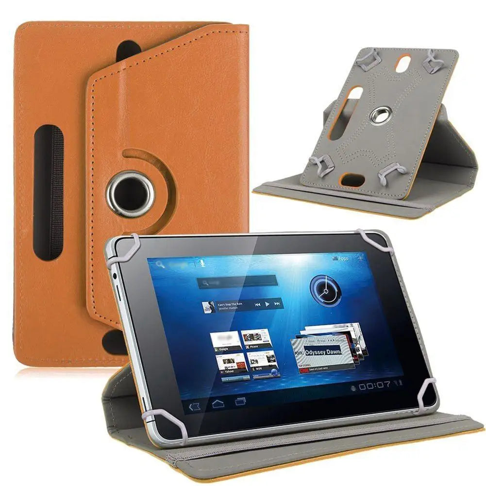 Universal 7–10" Faux Leather Tablet Case 360° Rotating Stand Tablet Case Cover PRIMED