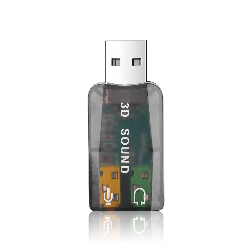 USB 5.1 External Sound Card Adapter – 3.5mm Audio & Mic Jack USB Audio Adapter PRIMED