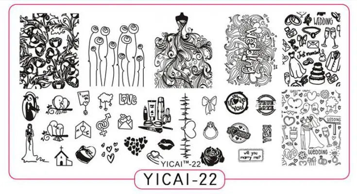 MAFANAILS Nail Stamping Plate – 40 Designs Stainless Steel Nail Stamping Plate PRIMED 22