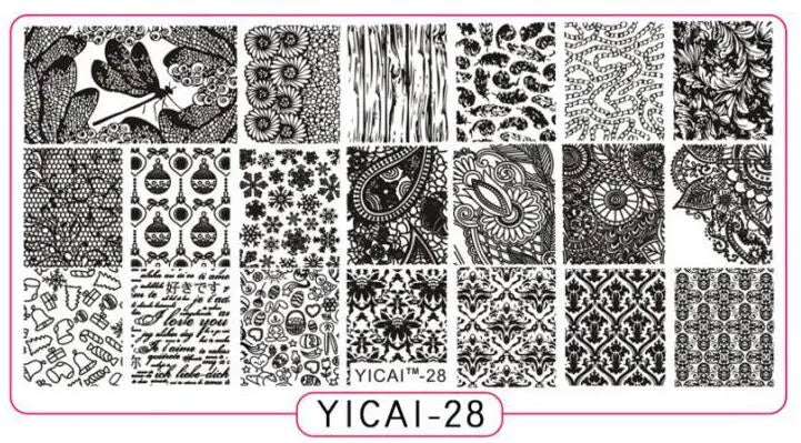 MAFANAILS Nail Stamping Plate – 40 Designs Stainless Steel Nail Stamping Plate PRIMED 28