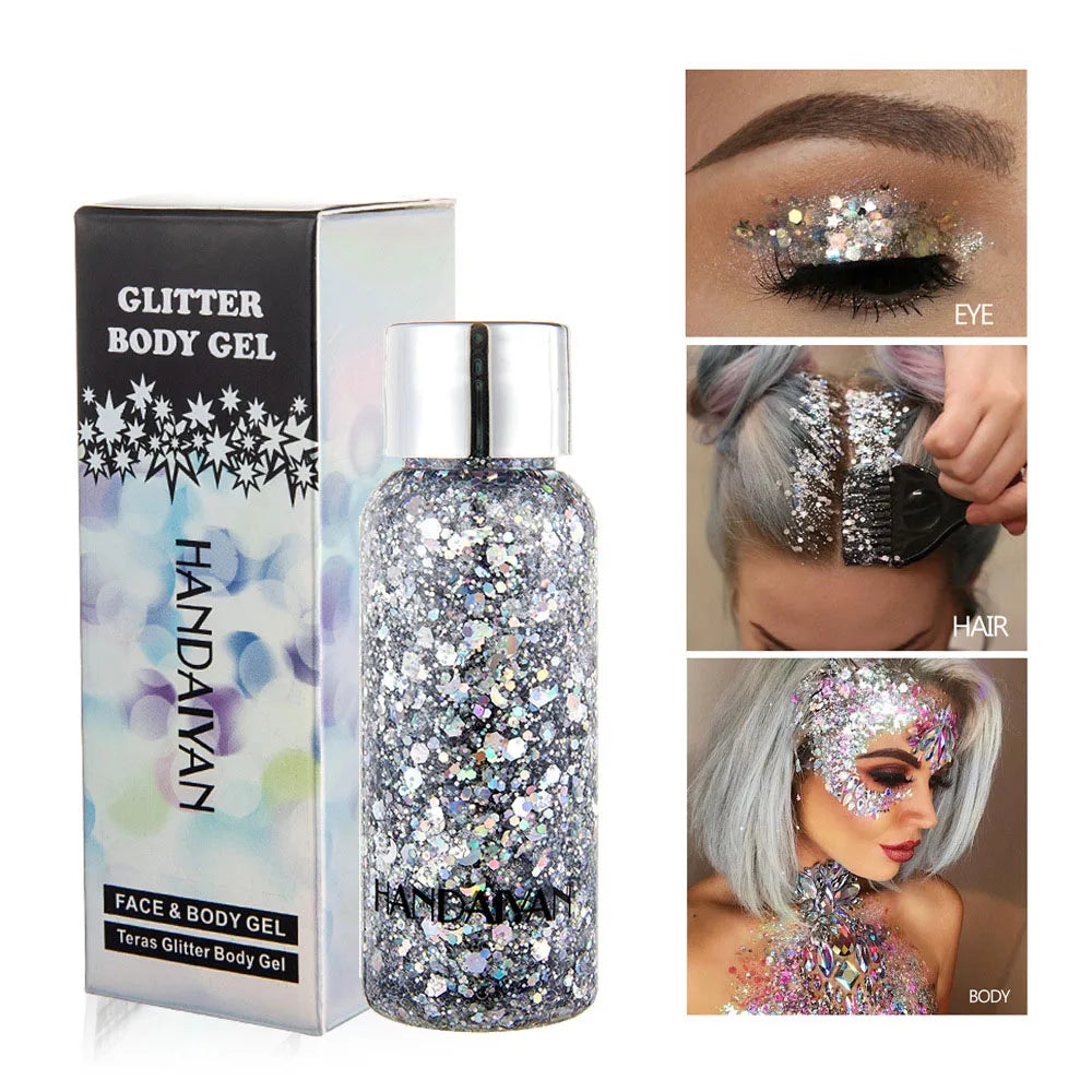 HANDAIYAN Body Face Glitter Gel – Festival & Party Sequins Body Glitter Gel PRIMED