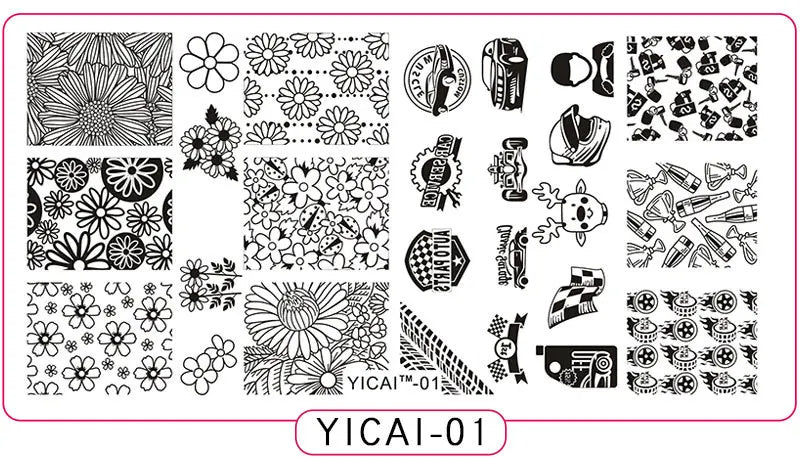 MAFANAILS Nail Stamping Plate – 40 Designs Stainless Steel Nail Stamping Plate PRIMED 01