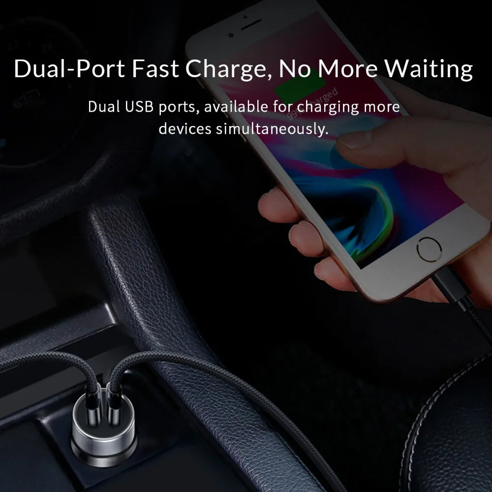 ORICO 12W Dual USB Car Charger – Cigarette Lighter Adapter Dual USB Car Charger PRIMED