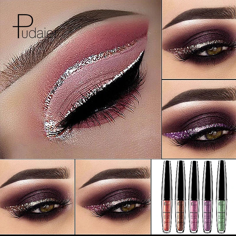 Blana 16-Color Shimmer Glitter Liquid Eyeliner Gel – Waterproof Liquid Gel Eyeliner PRIMED
