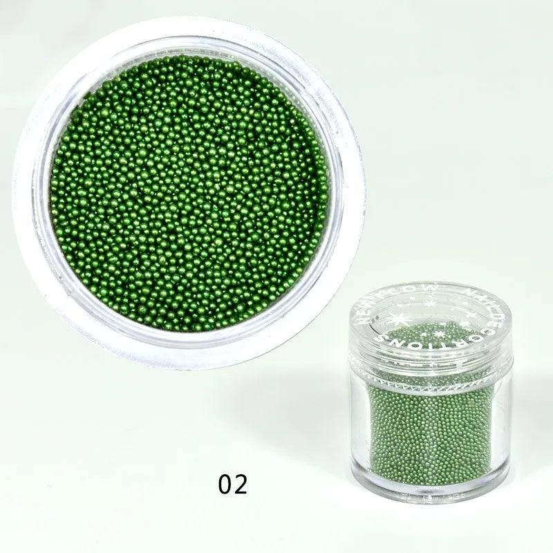 Grey Micro Nail Caviar Beads 10g | 3D Ball Nail Art Decor Nail Art Beads PRIMED 2